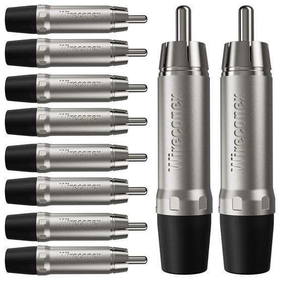Imagem de Conector Plug Rca Macho Wc 1212 Bk  Wireconex 10unidades - Pç / 10