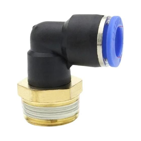 Imagem de Conector Pneumático em L com Encaixe Rápido - Rosca PL - 4 a 12mm
