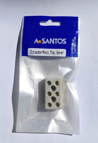 Imagem de conector porcelana 3p 06mm asantos cartelado