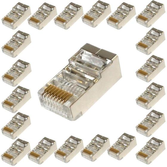 Imagem de Conector Rj45 Cat6 Blindado - 10 Unidades