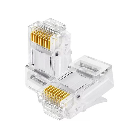 Imagem de Conector Rj45 Cat6 Macho Rede Lan Ethernet 8x8 Plug Kit 10 Unidades