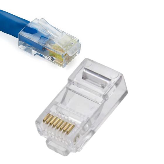 Imagem de Conector RJ45 Macho, Cat5e, Pacote 100un