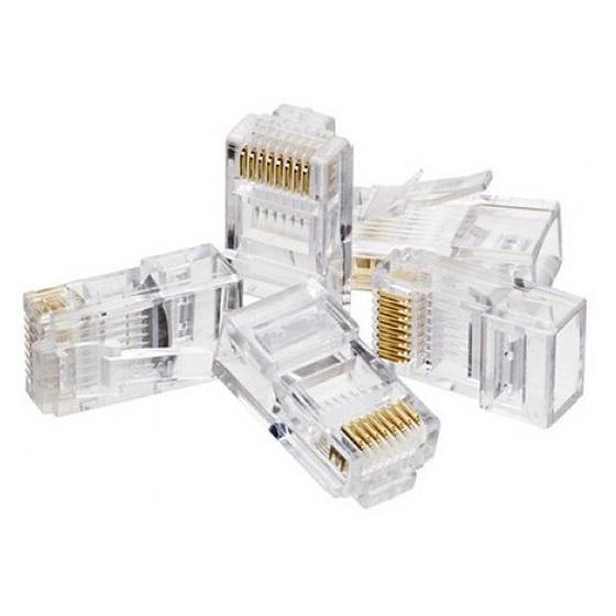 Imagem de Conector RJ45 Macho Categoria 6 Plug 8x8 - Pacote com 100 peças
