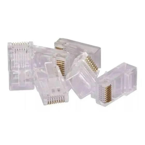 Imagem de Conector RJ45 Macho Transparente  Cat.5e U/UTP  10 Un.