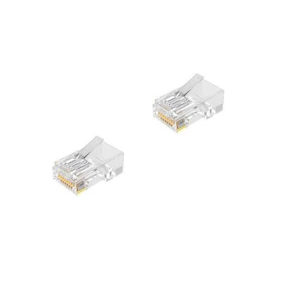Imagem de Conector RJ45 Transparente Cat.5e U/UTP - Kit 2 Unidades