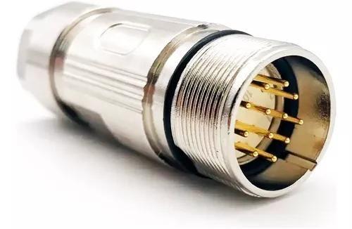 Imagem de Conector Servo Encoder Sinal M23 12 Pinos Macho Ip67