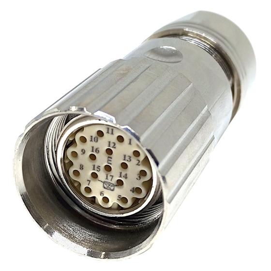 Imagem de Conector Servo Encoder Sinal M23 17 Pinos Fêmea Ip67