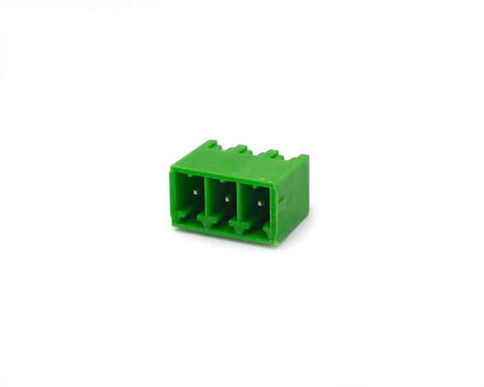 Imagem de Conector Verde Multipolar STLZ1550.03GV Macho 180º (Vertical) de 3 Vias Com as Laterais Fechadas - Passo 3,81mm - Phoenix Mecano
