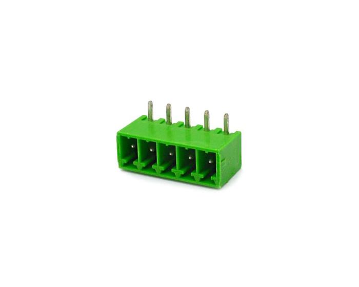 Imagem de Conector Verde Multipolar STLZ1550.05GH Macho 90º (Horizontal) de 5 Vias Com as Laterais Fechadas - Passo 3,81mm - Phoenix Mecano