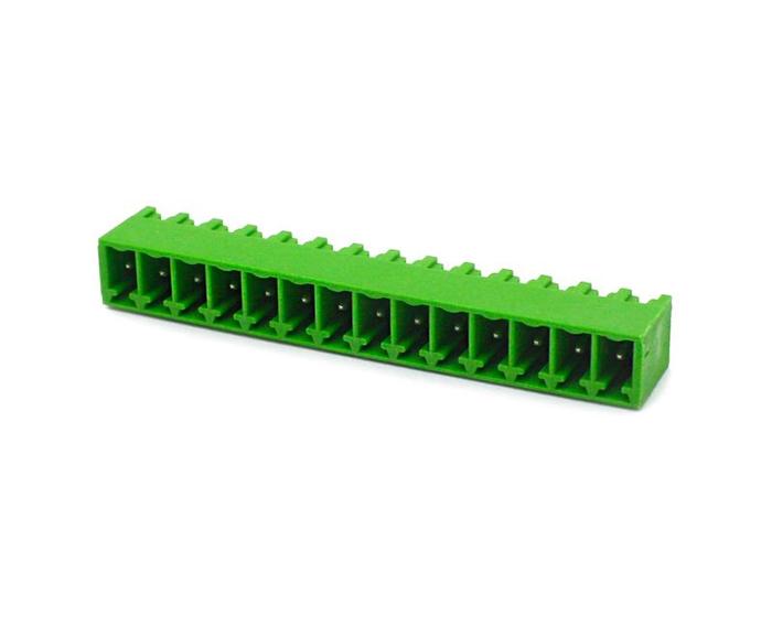 Imagem de Conector Verde Multipolar STLZ1550.16GH Macho 90º (Horizontal) de 16 Vias Com as Laterais Fechadas - Passo 3,81mm - Phoenix Mecano