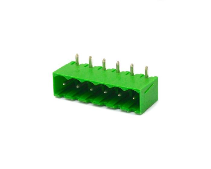 Imagem de Conector Verde Multipolar STLZ950.06V Macho 180º (Vertical) de 6 Vias Com as Laterais Fechadas - Passo 5,08mm - Phoenix Mecano