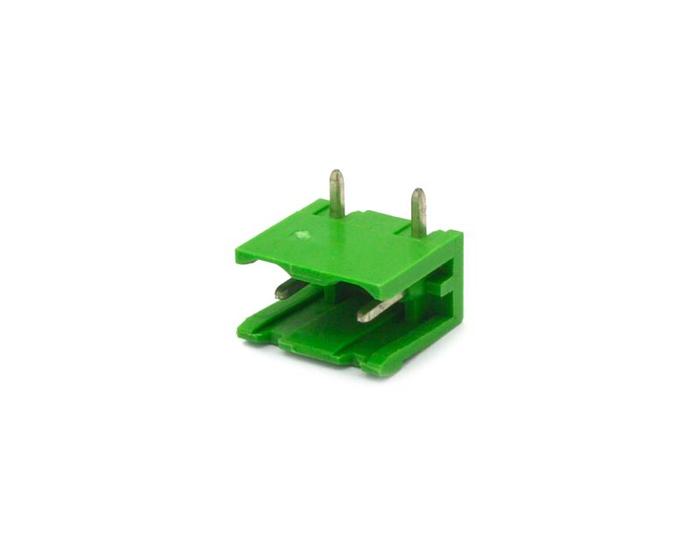Imagem de Conector Verde Multipolar STLZ960.02H Macho 90º (Horizontal) de 2 Vias com as Laterais Abertas - Passo 7,62mm - Phoenix Mecano