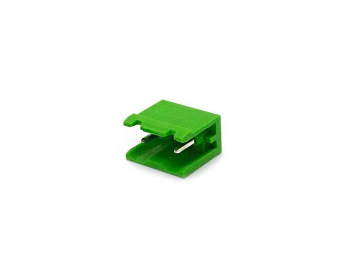 Imagem de Conector Verde Multipolar STLZ960.02V Macho 180º (Vertical) de 2 Vias com as Laterais Abertas - Passo 7,62mm - Phoenix Mecano