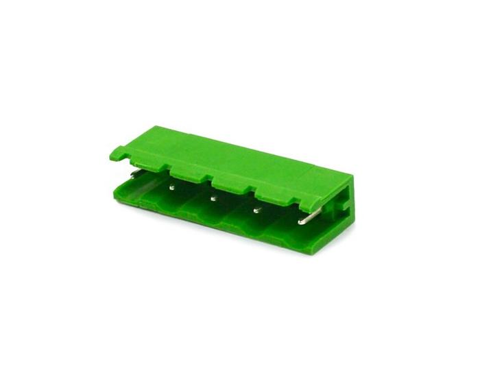 Imagem de Conector Verde Multipolar STLZ960.05V Macho 180º (Vertical) de 5 Vias com as Laterais Abertas - Passo 7,62mm - Phoenix Mecano
