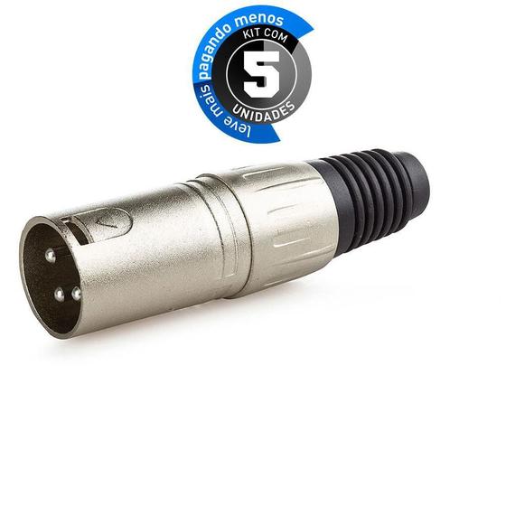 Imagem de Conector Xlr Macho Profissional - Kit Com 5