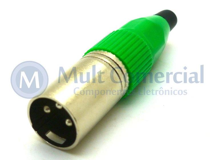 Imagem de Conector XLR Macho Solda Fio Para Cabo JD-W9404 - Verde