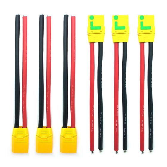 Imagem de Conector XT90S Macho e Fêmea com Fio 10AWG (150mm) - Amass