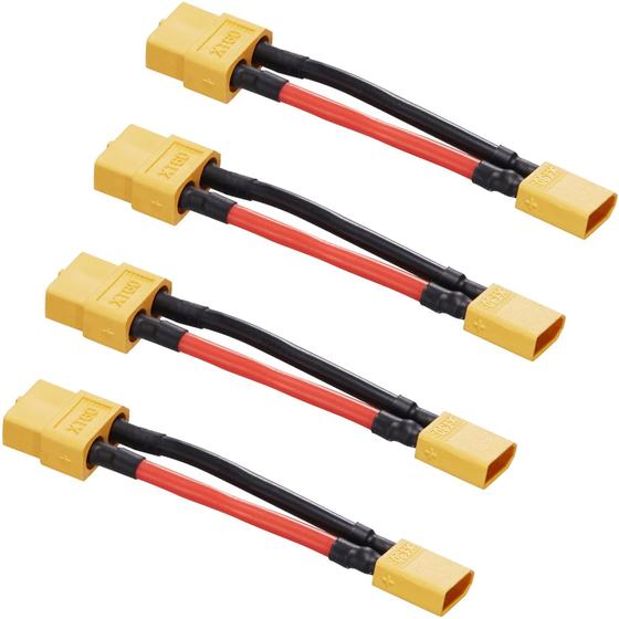 Imagem de Conector ZHOFONET XT30 Macho para XT60 Fêmea - Cabo de 5cm (4 Unidades)