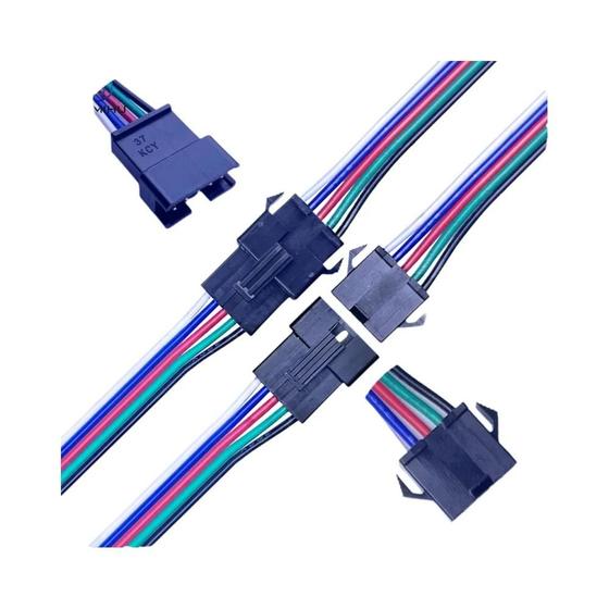 Imagem de Conectores de Fio JST SM Macho para Fêmea - 10 Pares - 2P, 3P, 4P, 5P, 6P (22AWG)