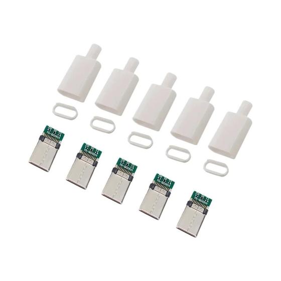 Imagem de Conectores USB Tipo C Macho - Carregamento Rápido - 10 Peças para DIY