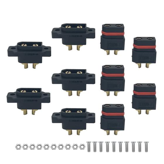 Imagem de Conectores XT60 - 5 Pares (XT60EW-M, XT60W-F, XT60E) - Montáveis