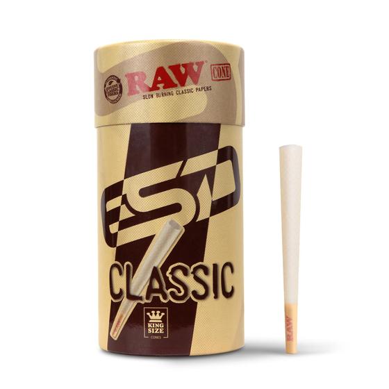 Imagem de Cones de Papel RAW Classic King Size Pré-Enrolados - Pacote com 100 Unidades