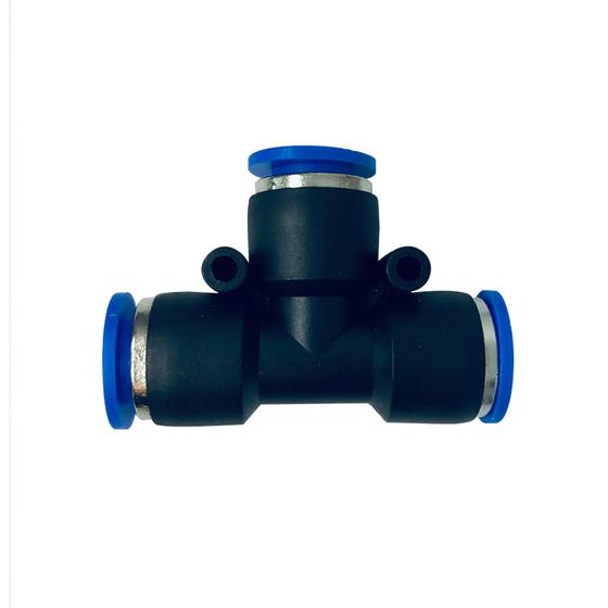 Imagem de Conexão pneumática em tee união tubo mm - kit com 5 pçs