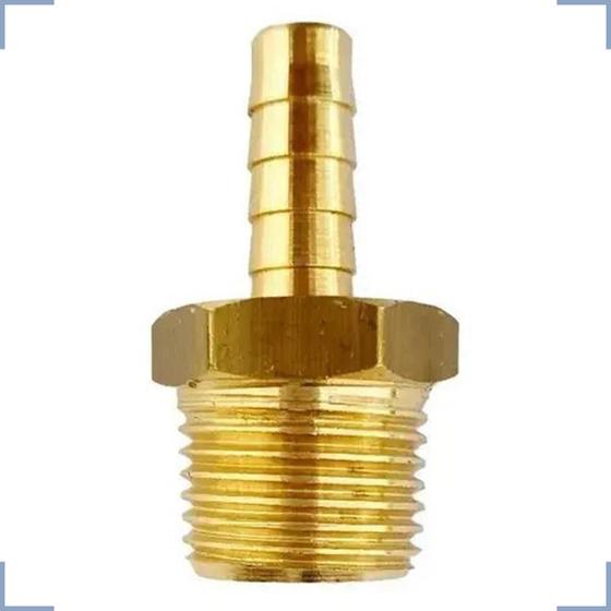 Imagem de Conexão União Para Gás rosca Macho 1/2 Npt 3/8” Bm Bico Espigão Latão