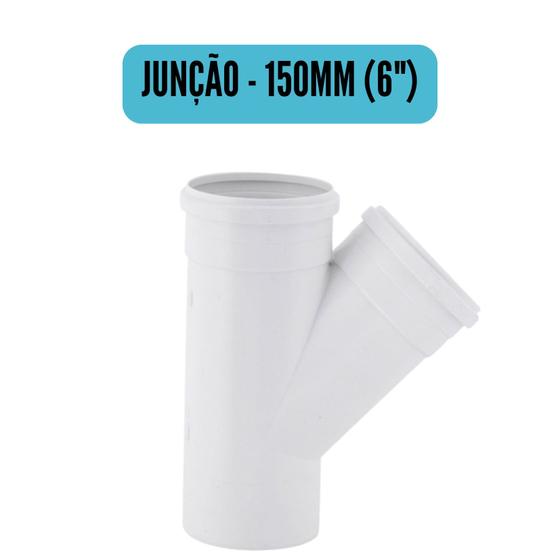 Imagem de Conexões de Esgoto 150mm 6" Branco/Cotovelo/Luva/Tee/Caps/Junção/Luva de Correr/Redução