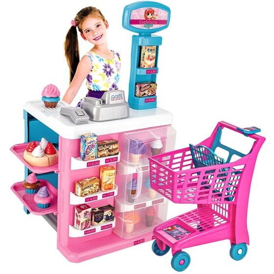 Imagem de Confeitaria Infantil Mercadinho Com Carrinho 8064 -  Magic Toys