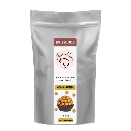 Confeito médio chocolate branco sabor caramelo 600g nação doce Menor preço em Confeito médio chocolate branco sabor caramelo 600g nação doce