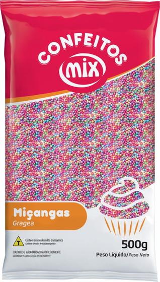Imagem de Confeito Miçanga Candy Color 500g - Mix Granulado