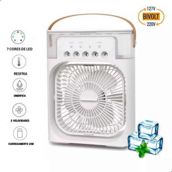 Imagem de Conforto Móvel: Mini Ar Condicionado Ventilador Umidificador