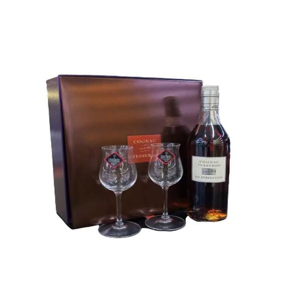 Imagem de Conhaque Cognac Tesseron N53 Kit Com 2 Taças 700 Ml