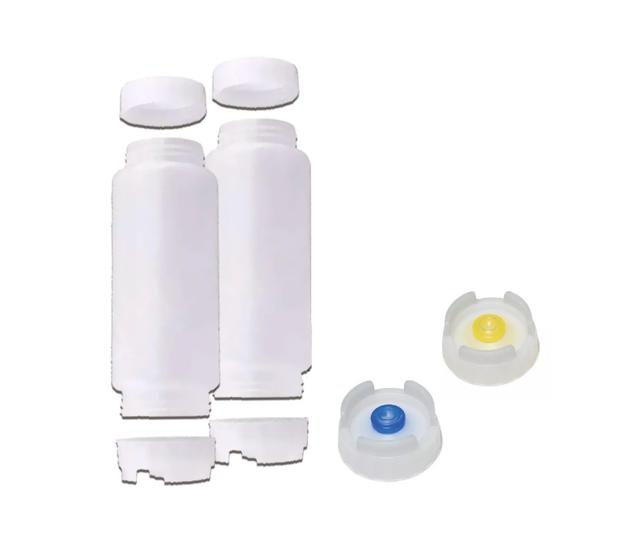 Imagem de CONJ 1 Bisnaga 710 ml (24 Oz) Bico NSF Com Válvula AZUL Para Consistência Grossa + 1 Bisnaga 710 ml (24 Oz) Bico NSF Com Válvula AMARELA Para Consistê