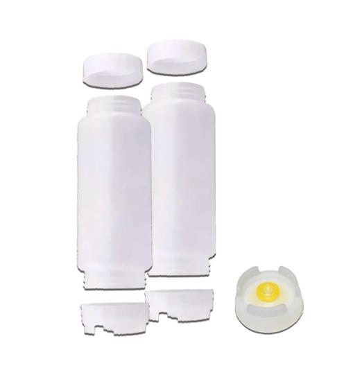 Imagem de CONJ 2 Bisnagas 710 ml (24 Oz) Bico NSF Com Válvula AZUL Para Consistência Grossa + 1 Bisnaga 710 ml (24 Oz) Bico NSF Com Válvula AMARELA Para Consist