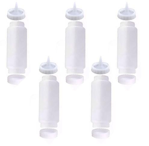 Imagem de Conj 5 Bisnagas FIFO Bootle Canadá Original 473ml Tipo Para Molhos e Caldas Com Bico de PRECISÃO