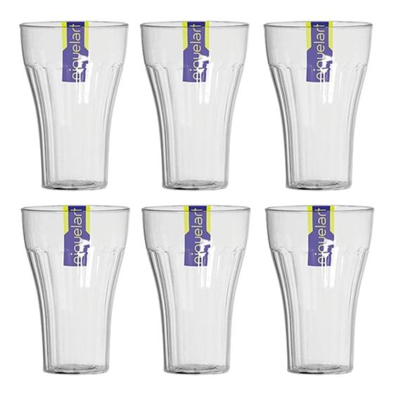 Imagem de Conj 6 Copos 500ml Niquelart Transparente P/ Diversas Bebida