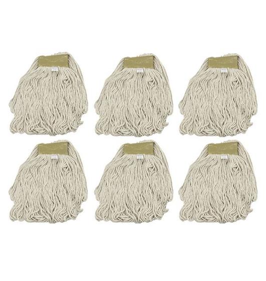 Imagem de CONJ 6 REFIS Para MOP ÚMIDO 320 Gramas Linha PREMIUM Loop Com Cinta Cru BRALIMPIA