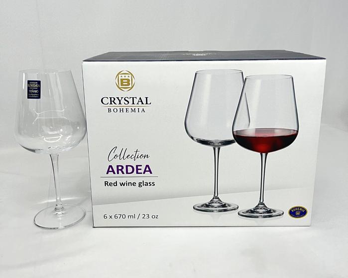 Imagem de Conj 6 Taças Cristal Ardea Bohemia 670ml vinho tinto Titanium