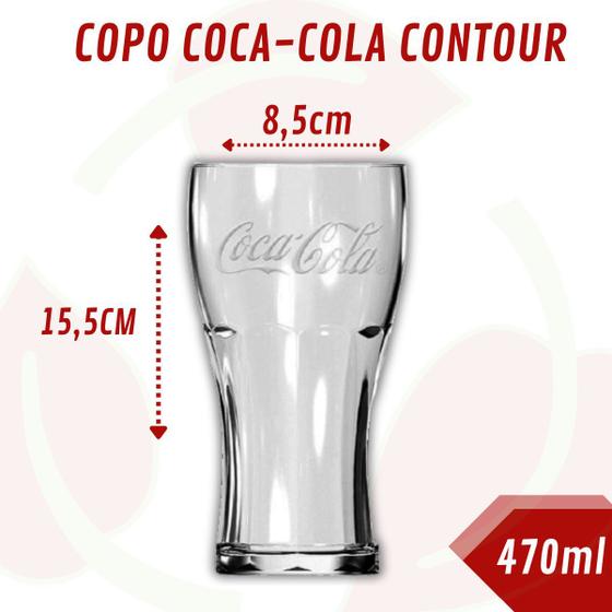 Imagem de Conj 8 Copo de Vidro Coca 470ml Clássico Nadir