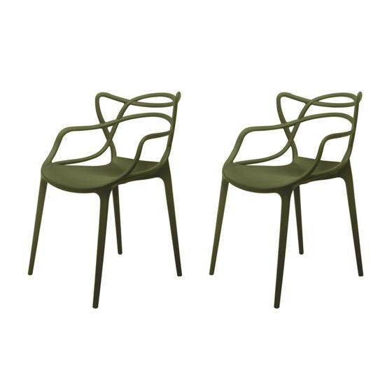 Imagem de Conj. Cadeiras para Sala de Estar Berrini Verde Militar