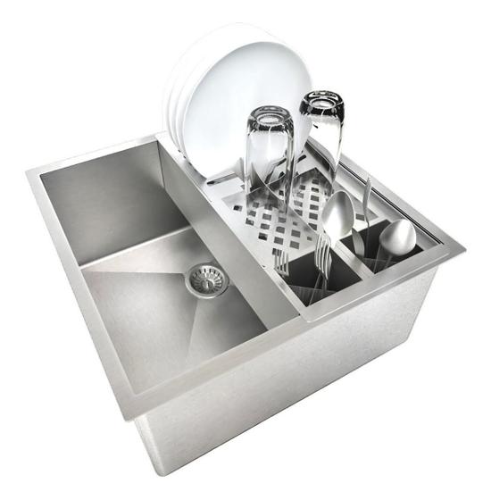 Imagem de Conj.cuba 40x40 Inox 304 Calha Escorredor Aço
