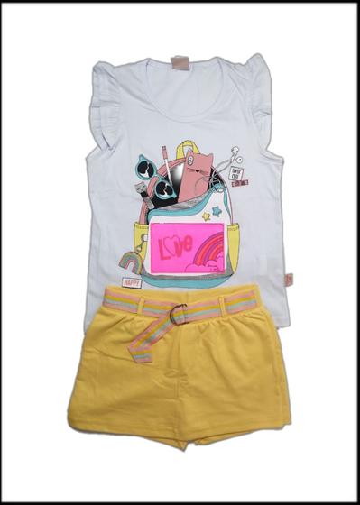 Imagem de Conj fem blusa love m/m shorts saia moletinho 4/10