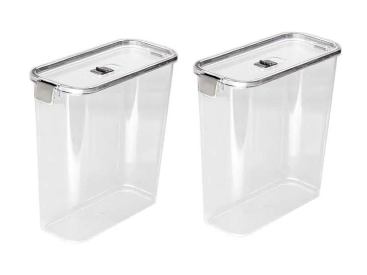 Imagem de Conj Kit 2 Potes Herméticos Slim C/ Travas Multiuso 3390 ml