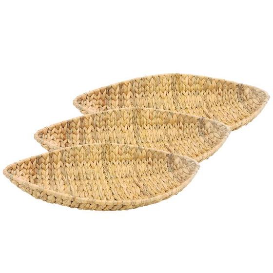 Imagem de Conj Kit Cesto Oval Fruteira Decorativo De Seagrass Fibra Natural Frutos Legumes Estrutura Metálica Multiuso Cozinha Sala Jantar