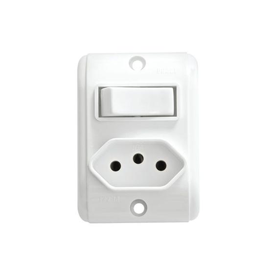 Imagem de Conjugado Retangular Tomada 20a Interruptor Externo Pezzi