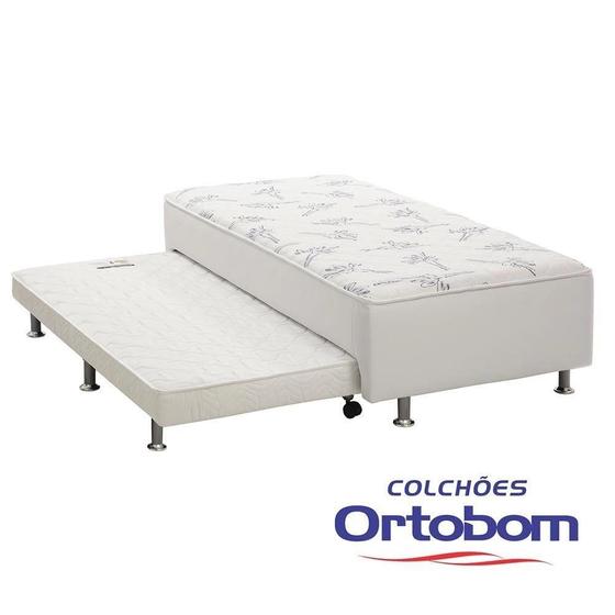 Imagem de Conjugado Solteiro com Cama Auxiliar material sintético Branco 88x188x37 Ortobom