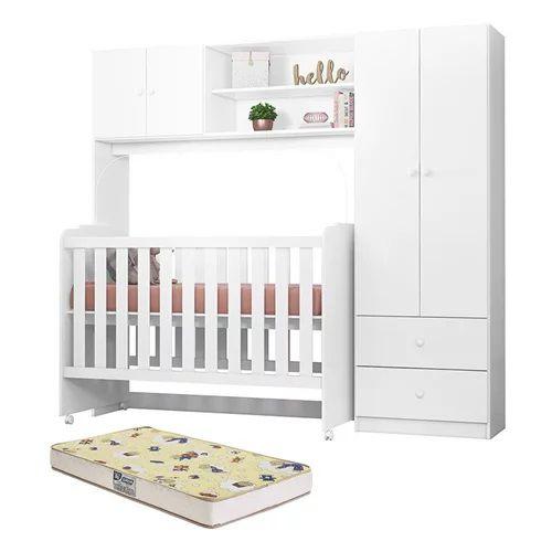 Imagem de Conjugado Sophia com Berço e Colchão Branco Peternella