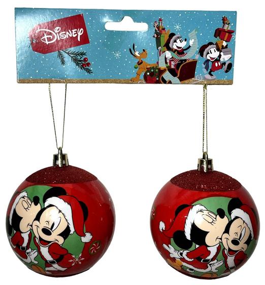 Conjunto 02 Bolas Bolinhas Decoradas Enfeite Árvore De Natal Turma Da  Disney - Minnie E Mickey Mouse - Decoração Natalina - Disney - Bola de Natal  - Magazine Luiza